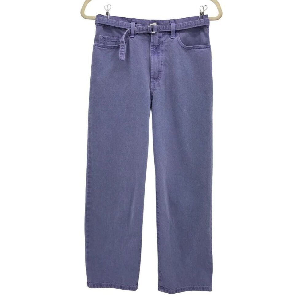 Xirena Womens Small Jeans Straight Leg Ankle Relaxed Fit Purple Belted High Rise